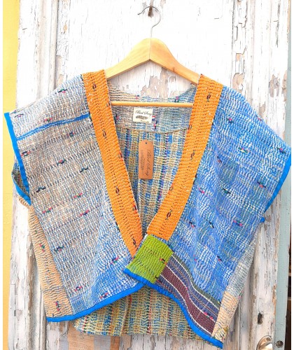 Gilet Kimono en kantha